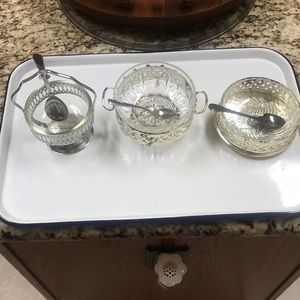 Bowls Bundle of Vintage Relish Jam Crystal Bowls